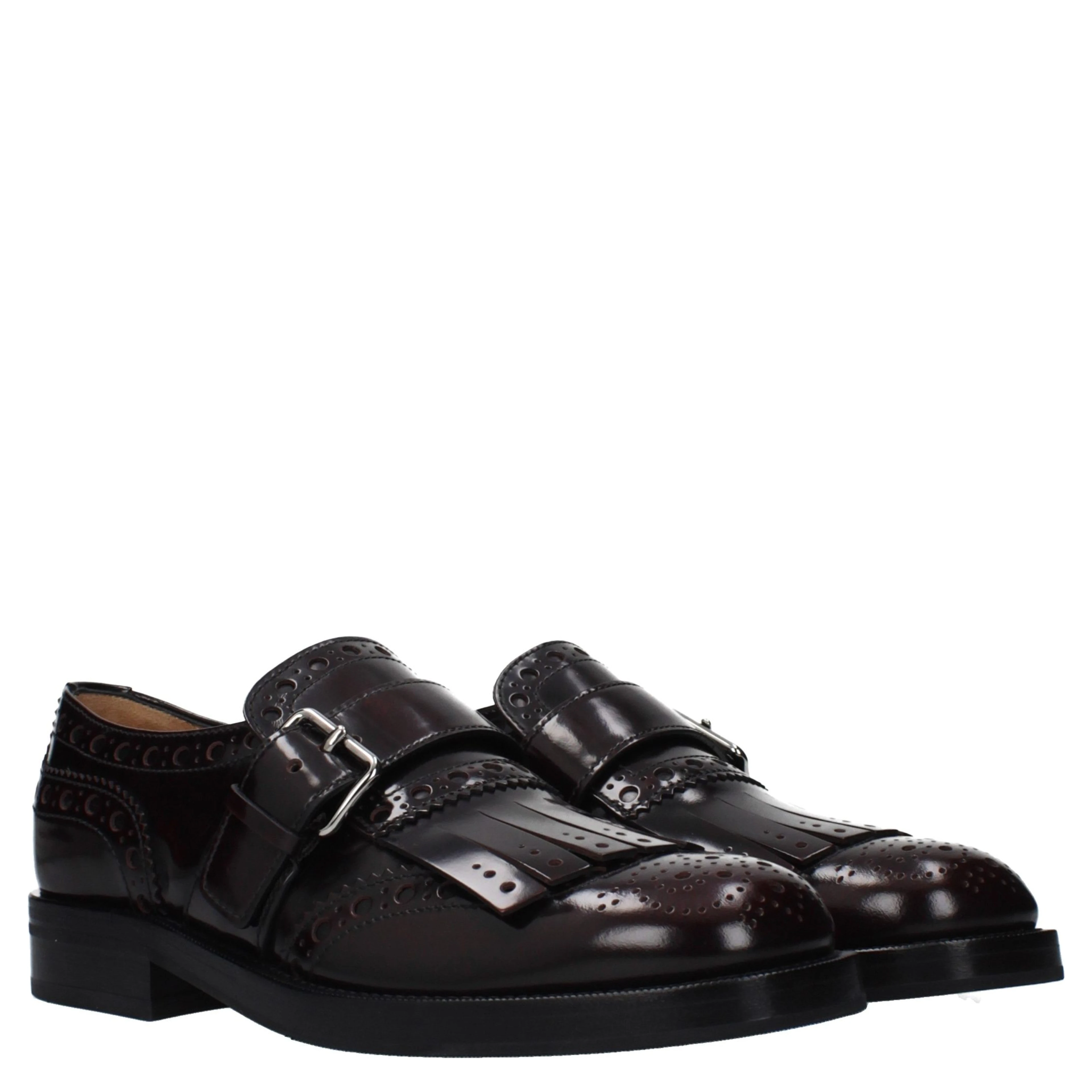Red Leather Slip-On Loafers