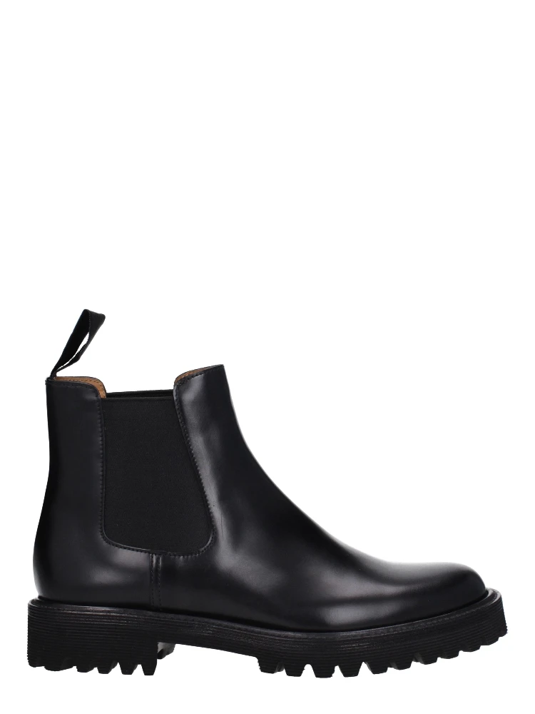 Black Leather Ankle Boots