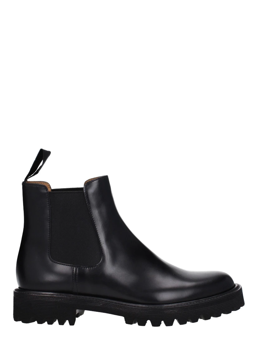 Black Leather Ankle Boots