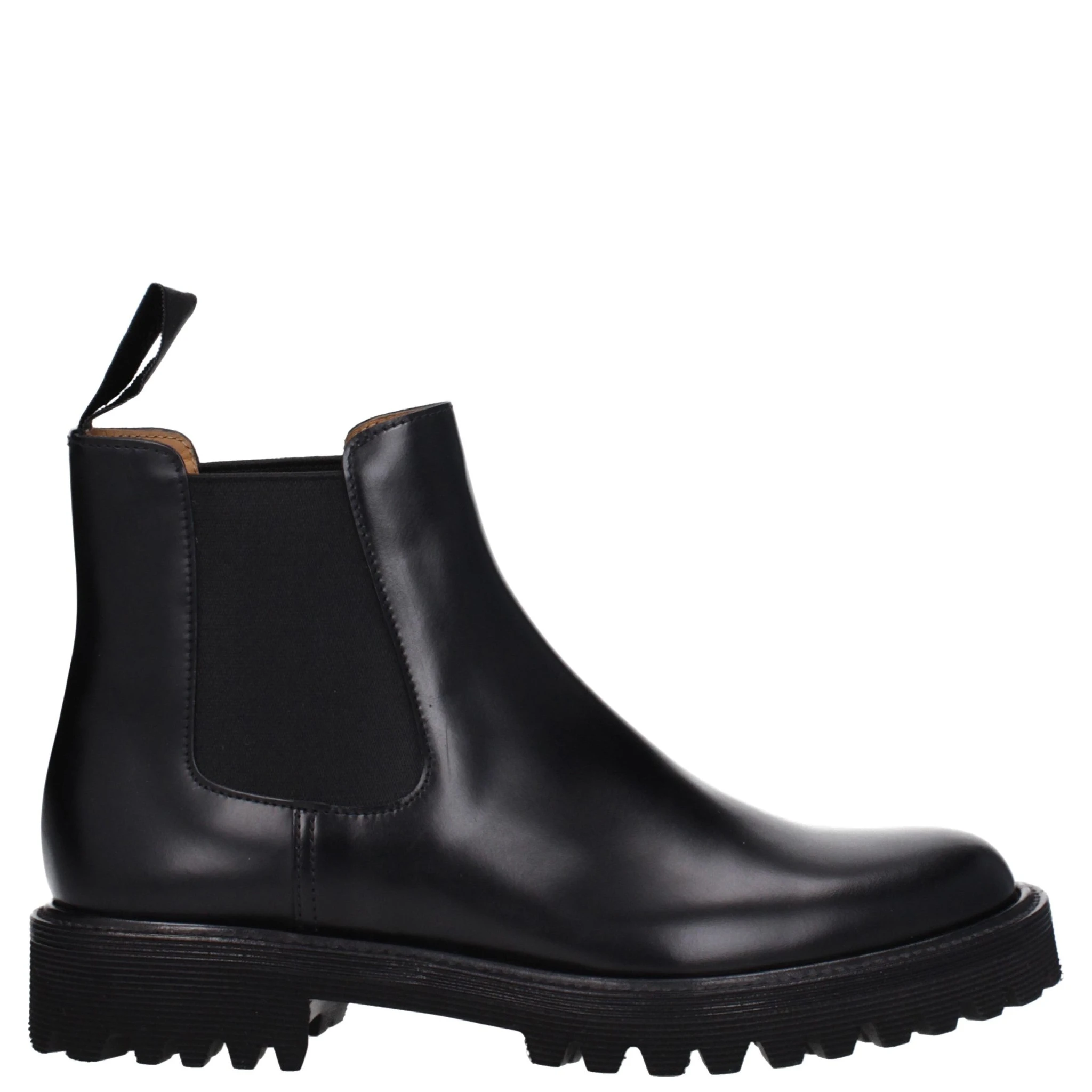 Black Leather Ankle Boots