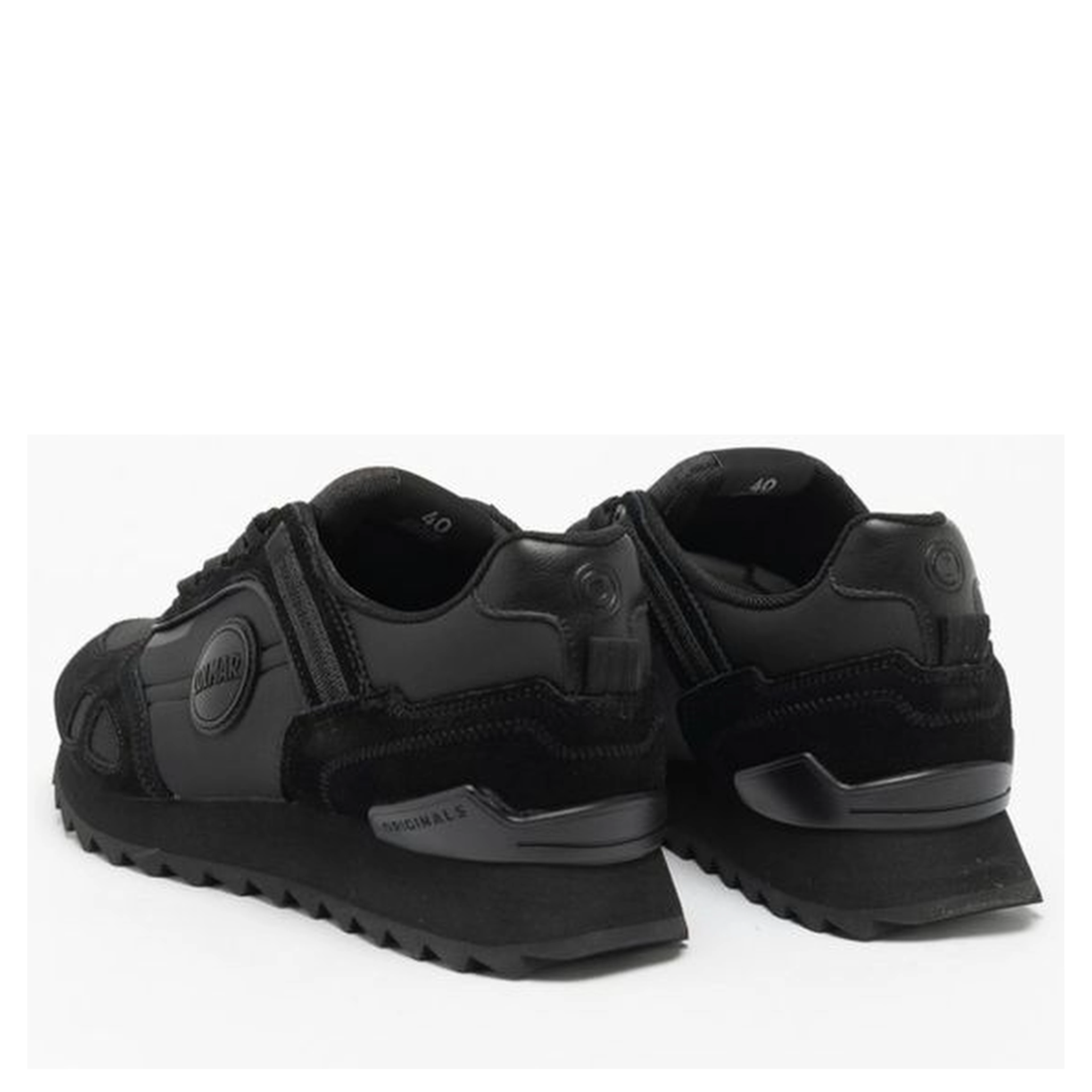 Black Leather Athletic Sneakers