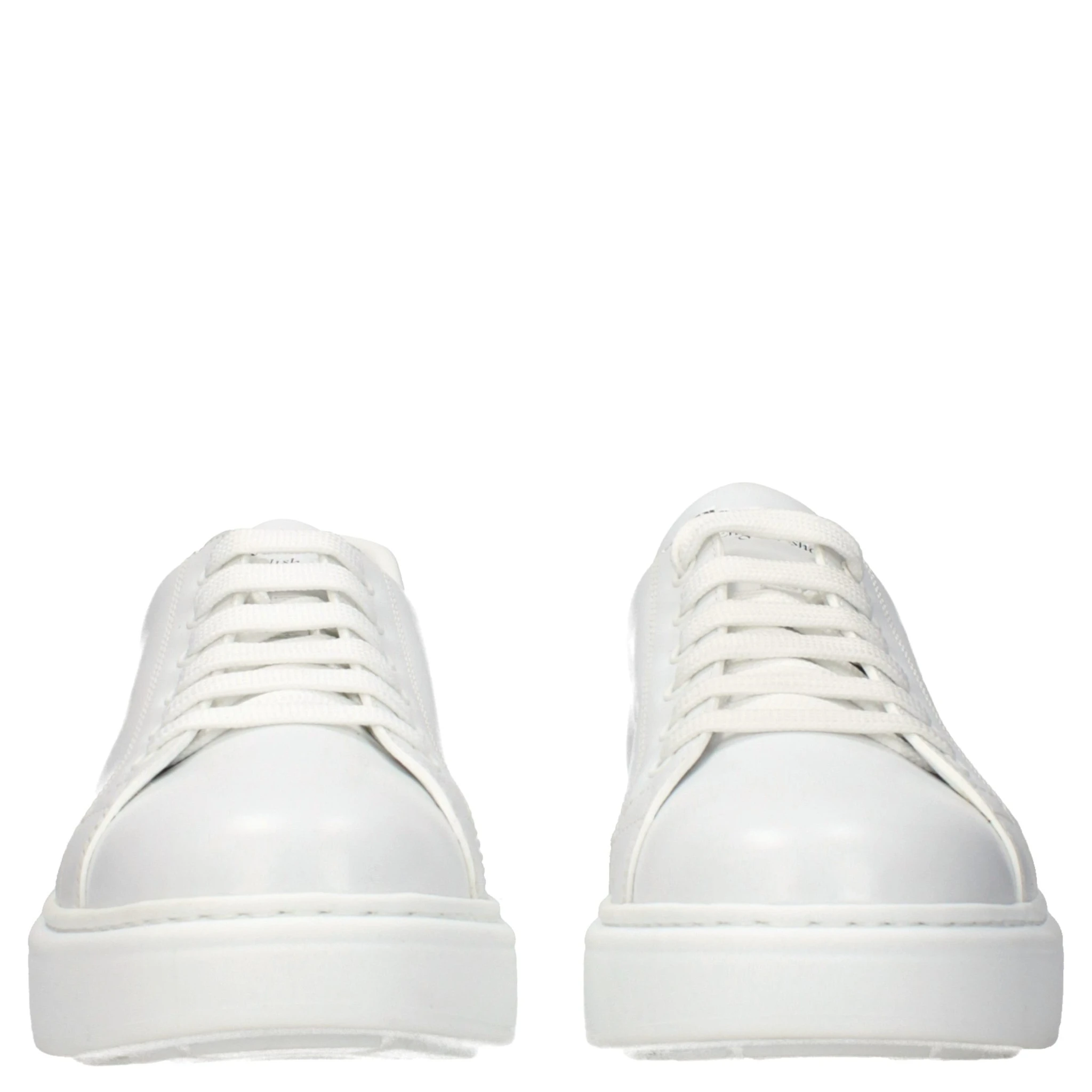 White Leather Low Top Sneakers