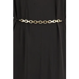 فستان كاجوال من الأسيتات الأسود