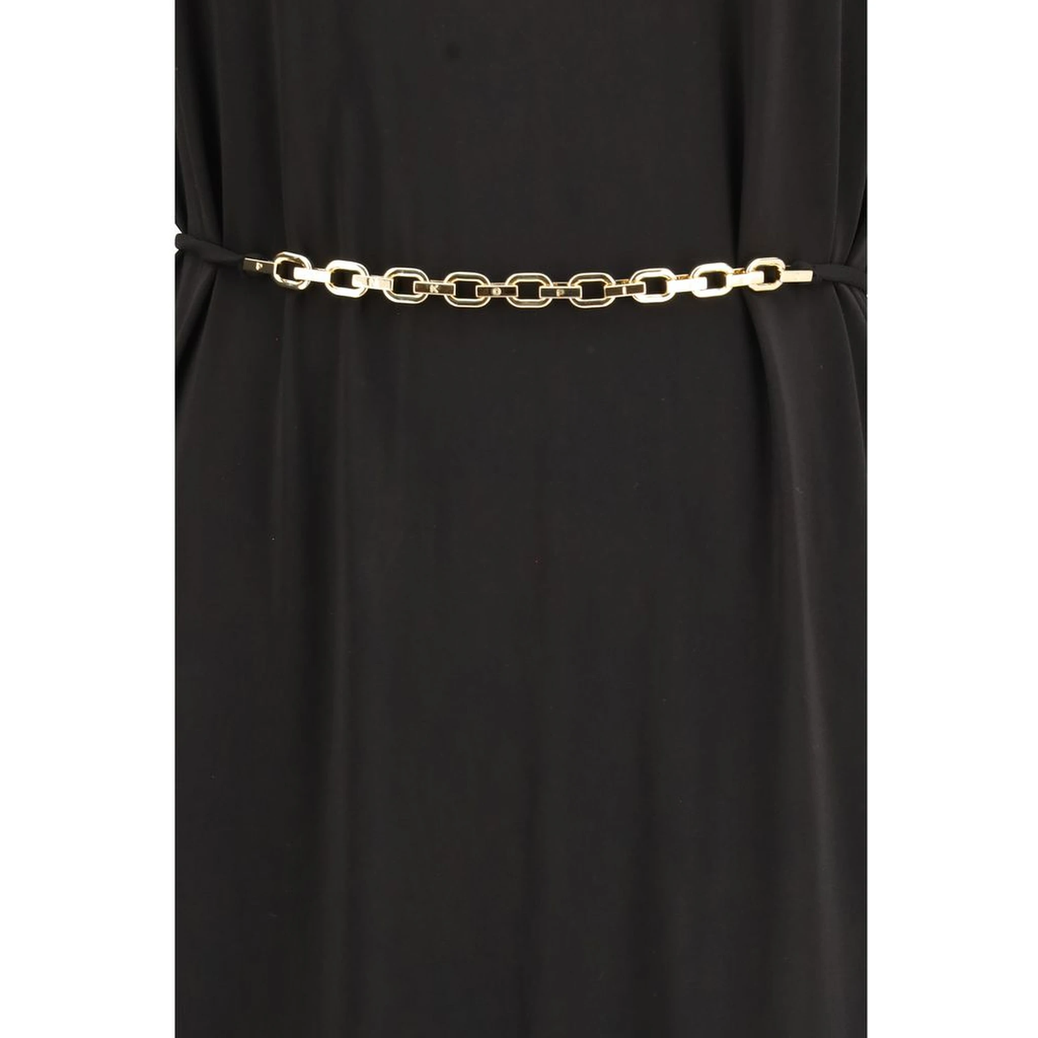 فستان كاجوال من الأسيتات الأسود