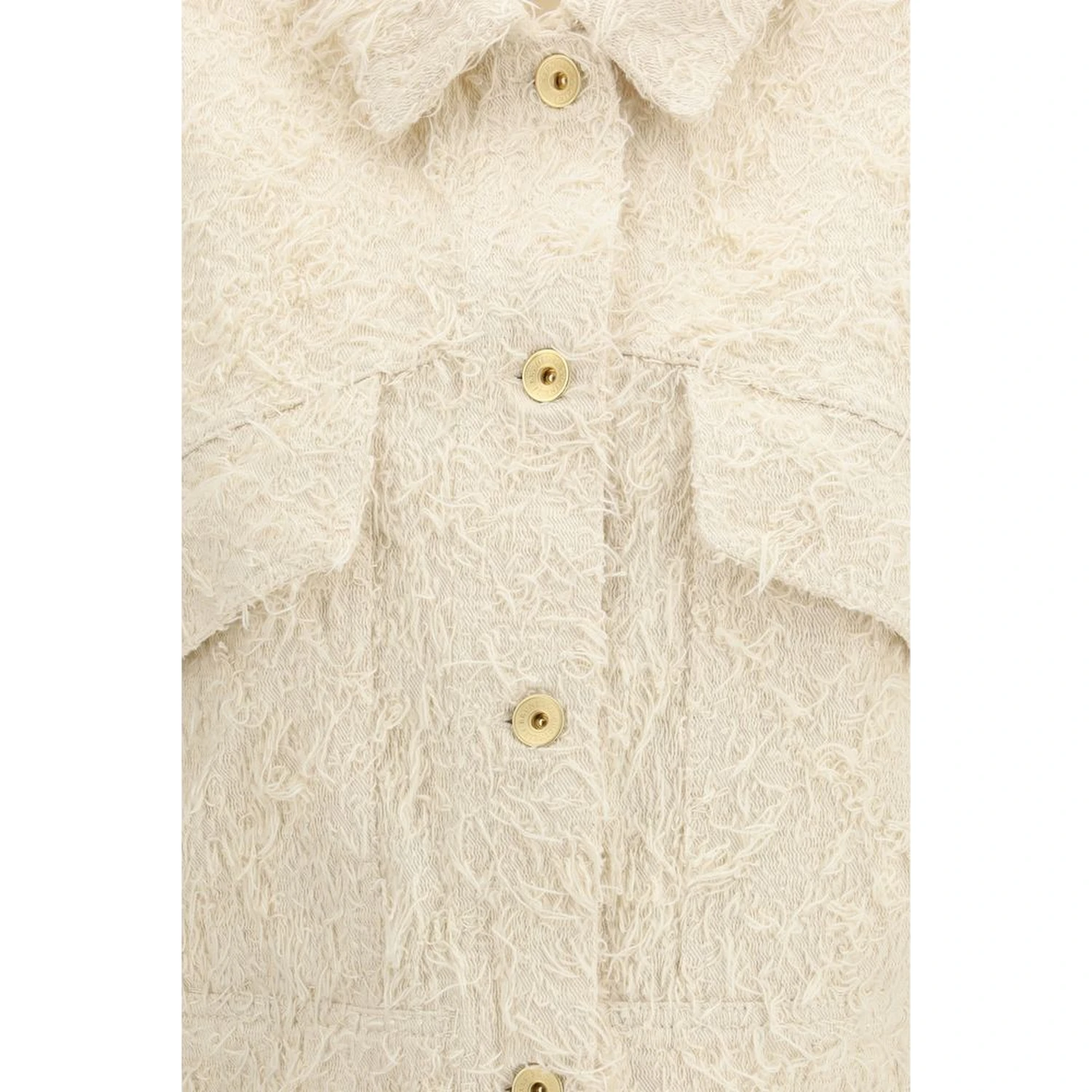 Beige Cotton Denim Jacket
