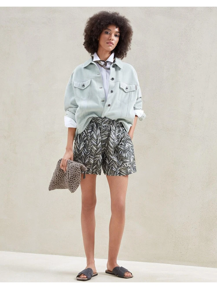 Bicolor Silk Short And Mini Shorts