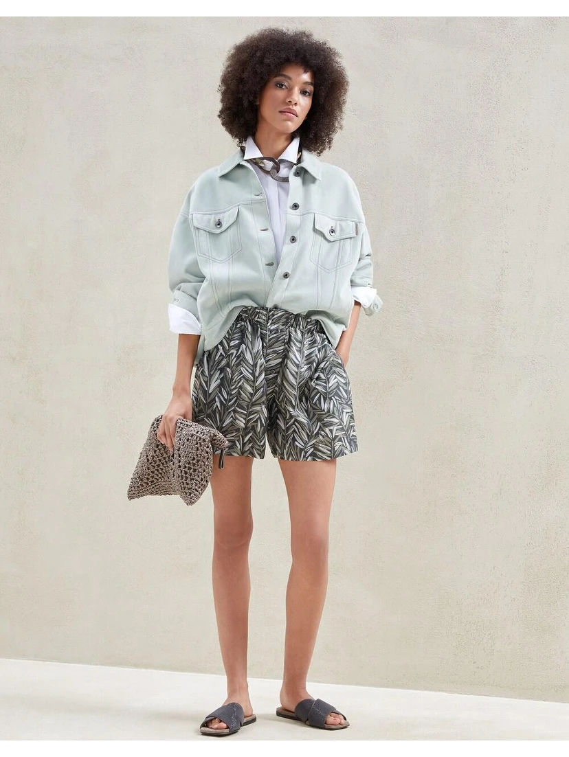 Bicolor Silk Short And Mini Shorts