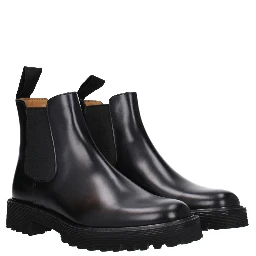 Black Leather Ankle Boots