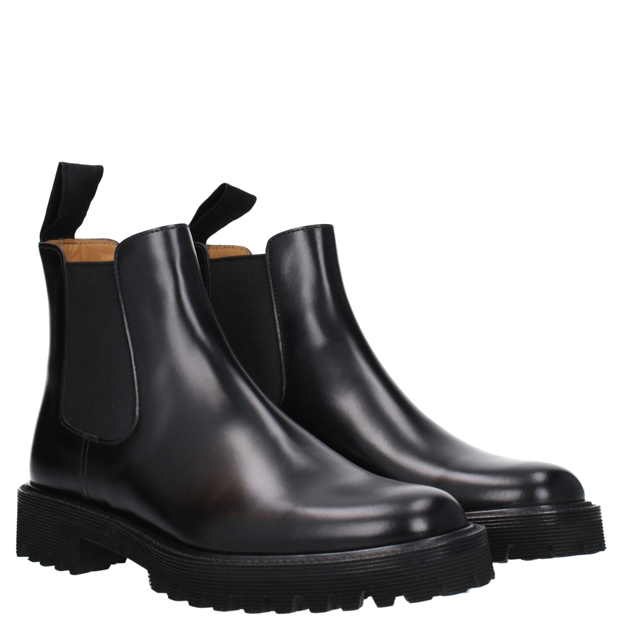 Black Leather Ankle Boots