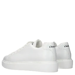 White Leather Low Top Sneakers