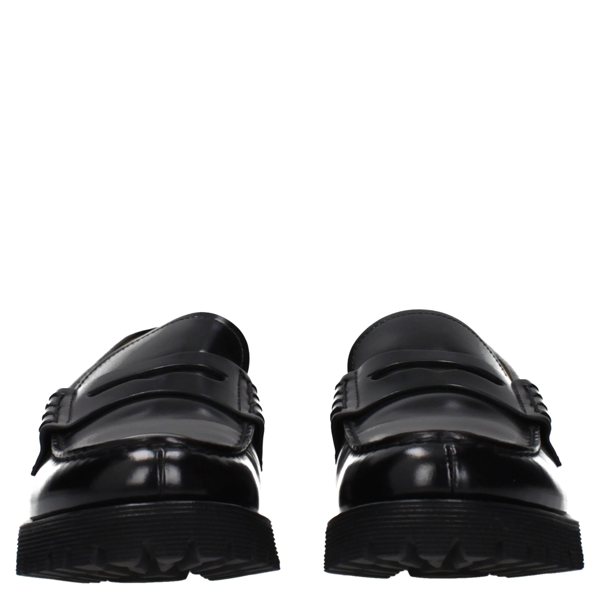 Black Leather Slip-On Loafers