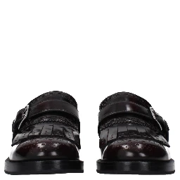 Red Leather Slip-On Loafers