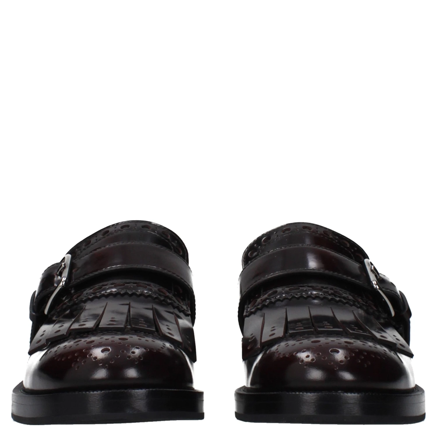 Red Leather Slip-On Loafers