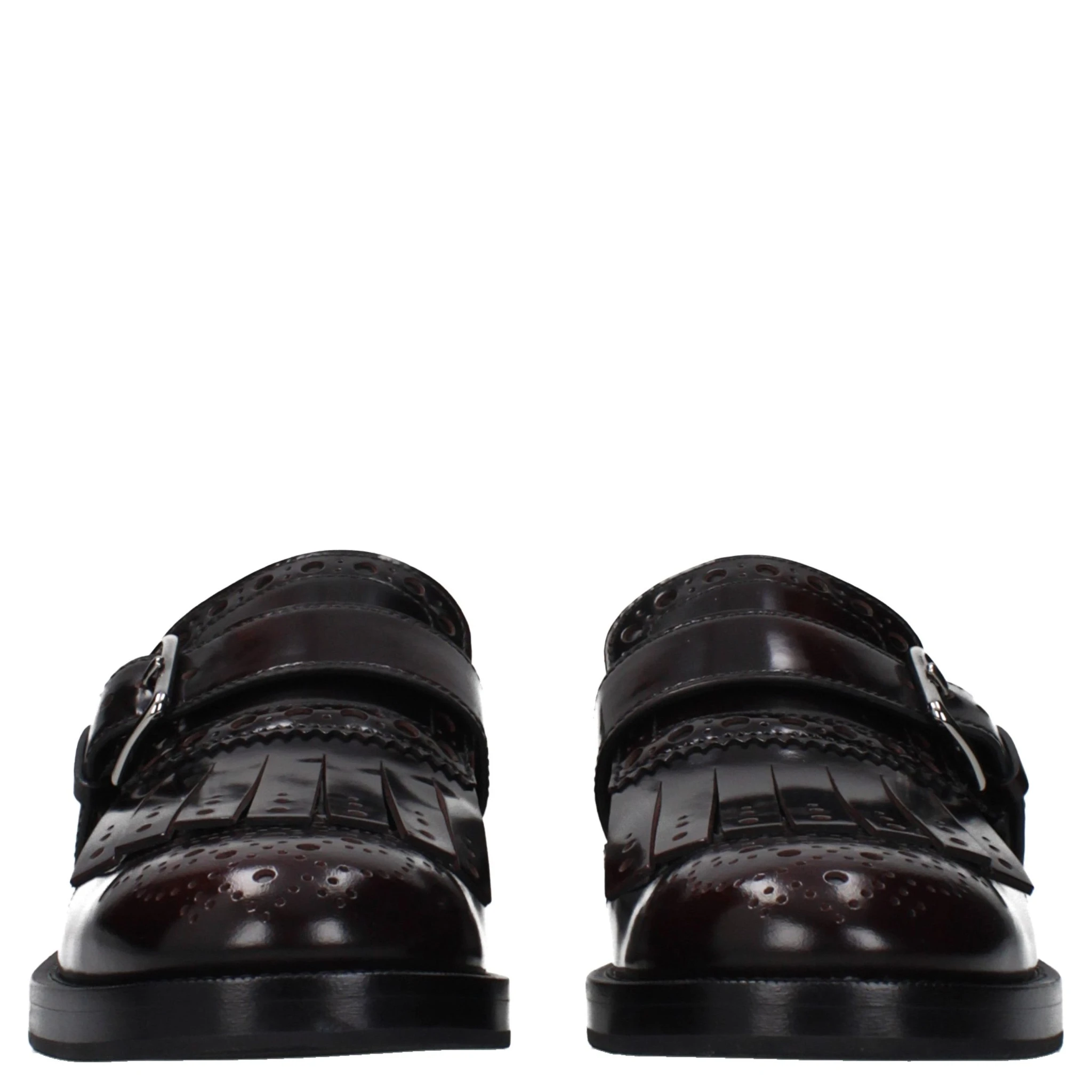 Red Leather Slip-On Loafers