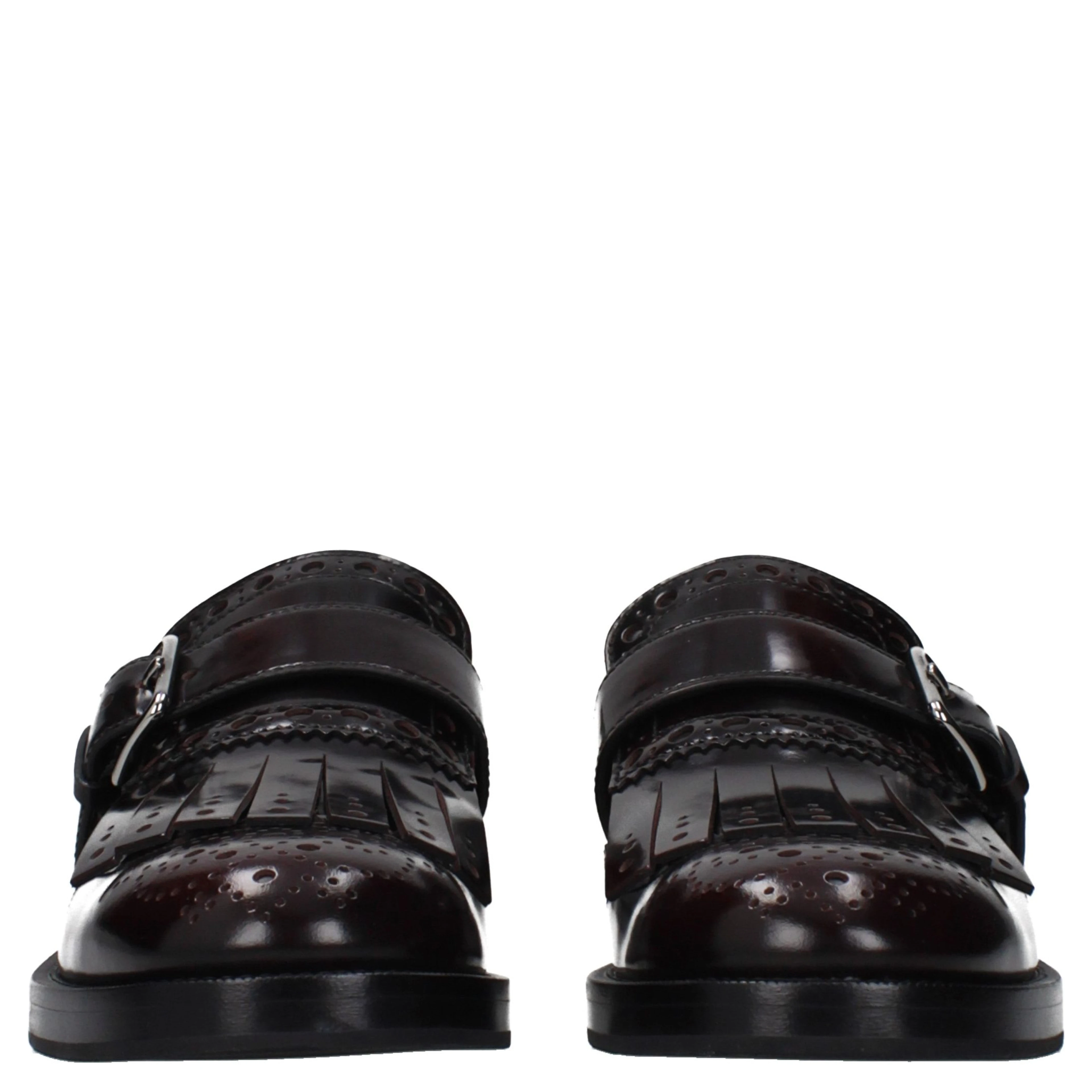 Red Leather Slip-On Loafers