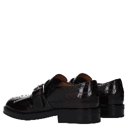 Red Leather Slip-On Loafers