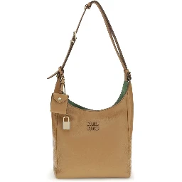 Beige Calf Leather Bos Taurus Backet Bag