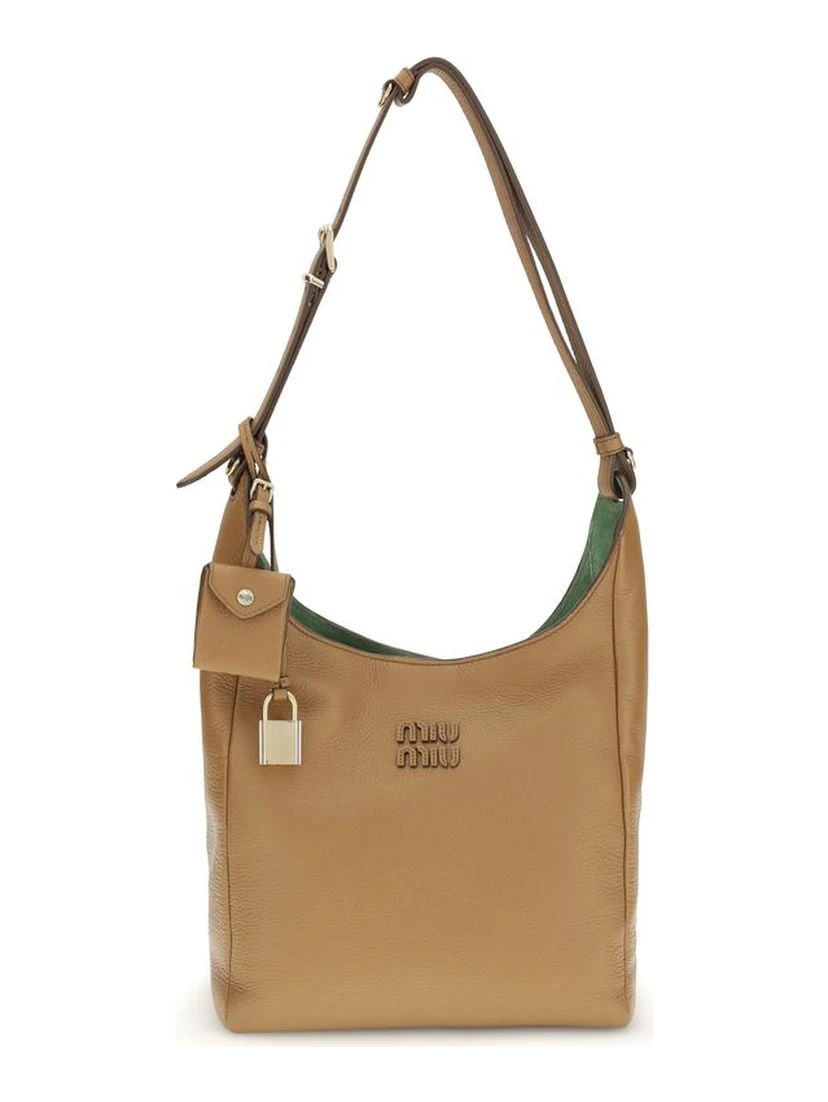 Beige Calf Leather Bos Taurus Backet Bag