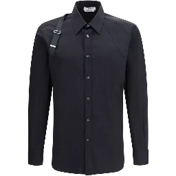 Black Cotton Dress Shirt