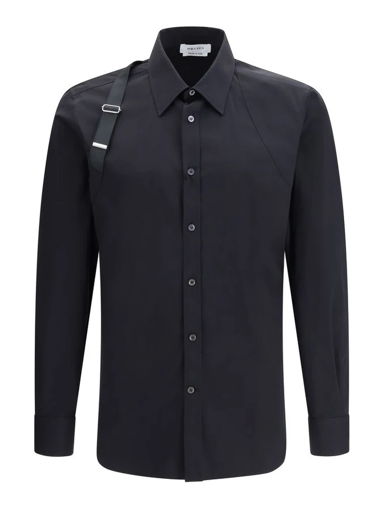 Black Cotton Dress Shirt