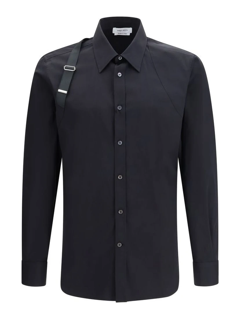 Black Cotton Dress Shirt