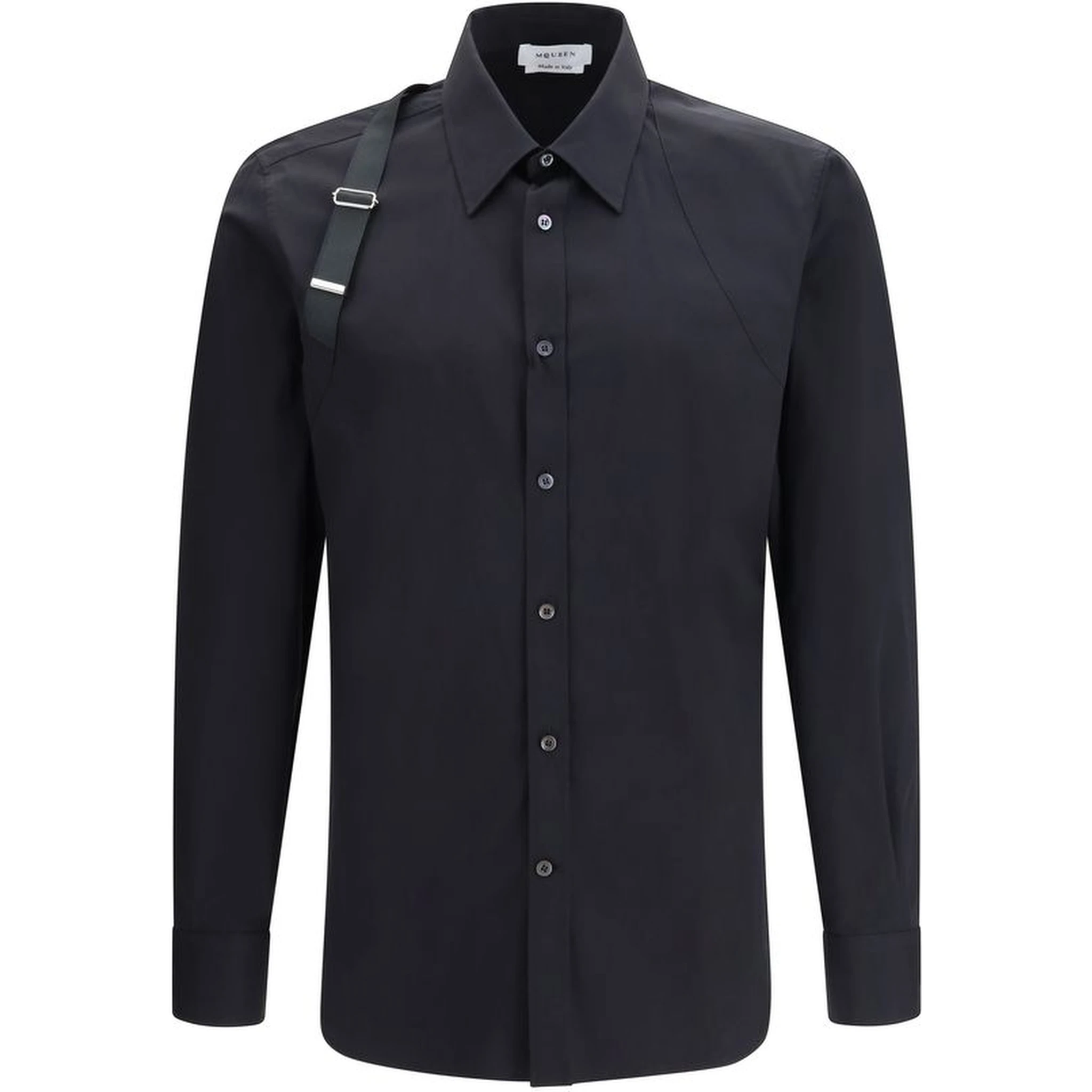 Black Cotton Dress Shirt