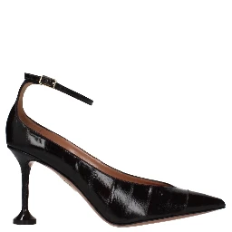 Brown Leather High Heel Pumps