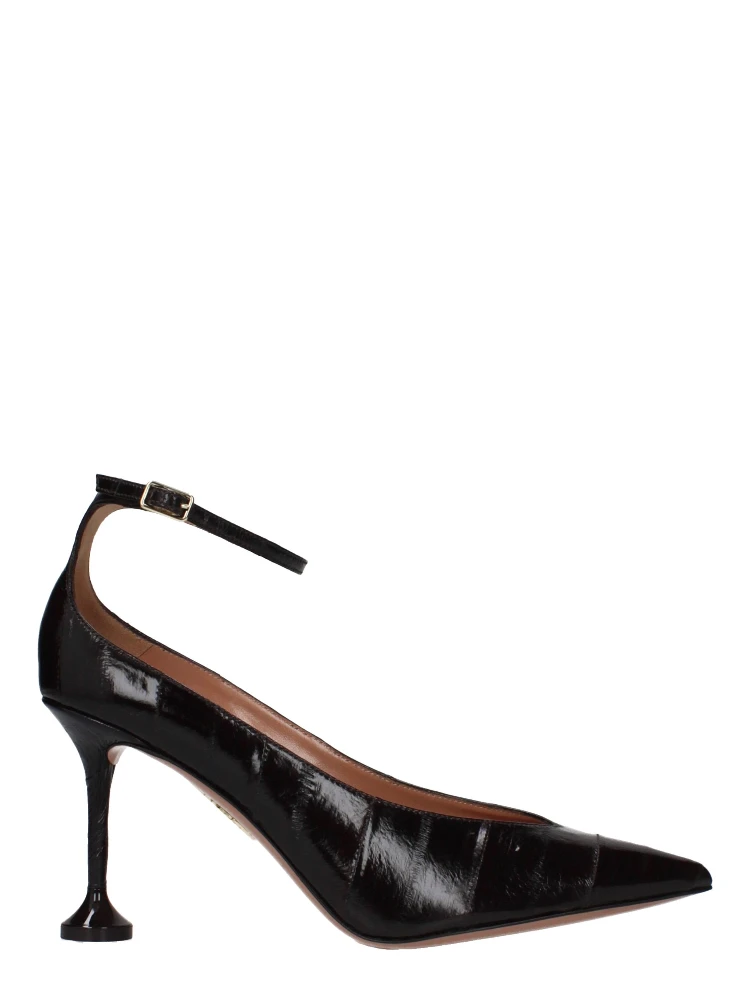 Brown Leather High Heel Pumps