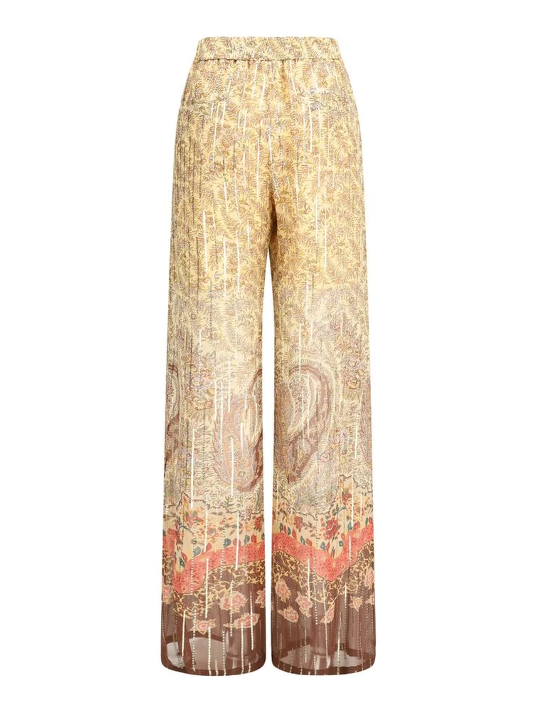 Multicolor Silk Casual Pants alternative