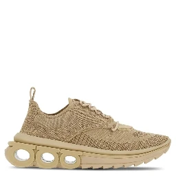 Beige Fabric Athletic Sneakers