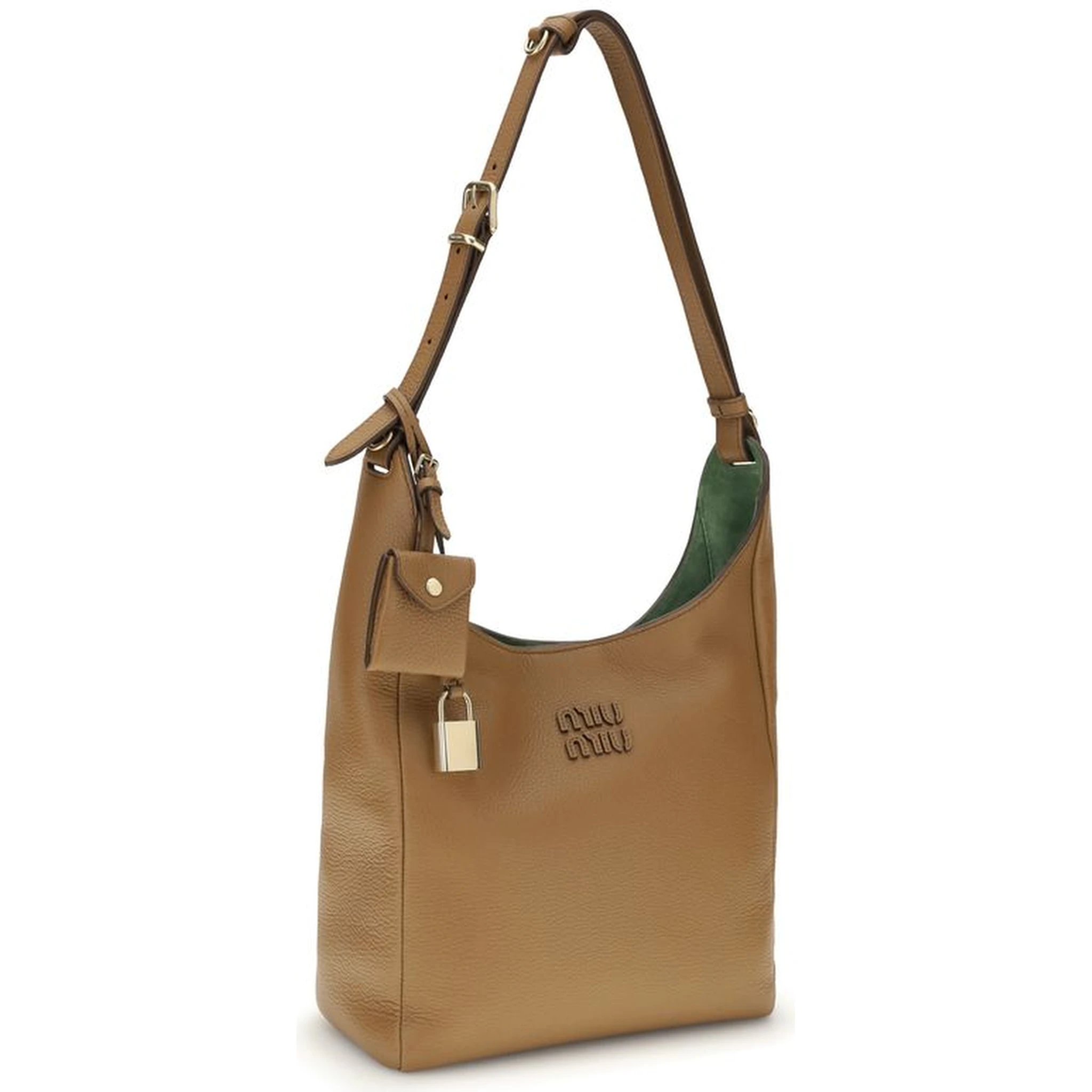 Beige Calf Leather Bos Taurus Backet Bag