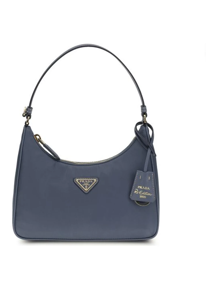 Blue Recycled Polyamide Shoulder Bag