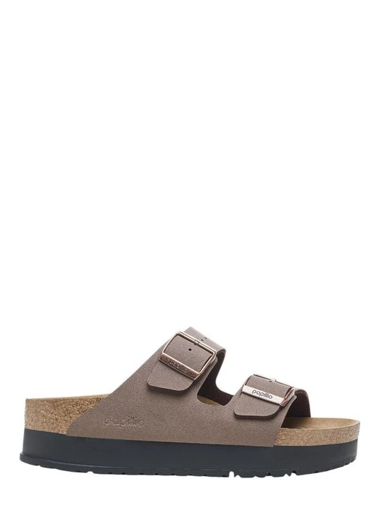Brown Synthetic Platform Sandals