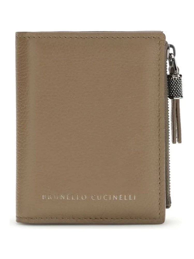 Beige Calf Leather Bos Taurus Wallet