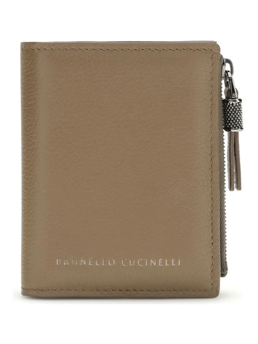 Beige Calf Leather Bos Taurus Wallet