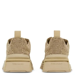 Beige Fabric Athletic Sneakers