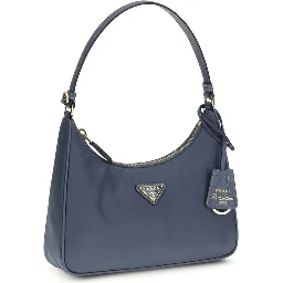 Blue Recycled Polyamide Shoulder Bag