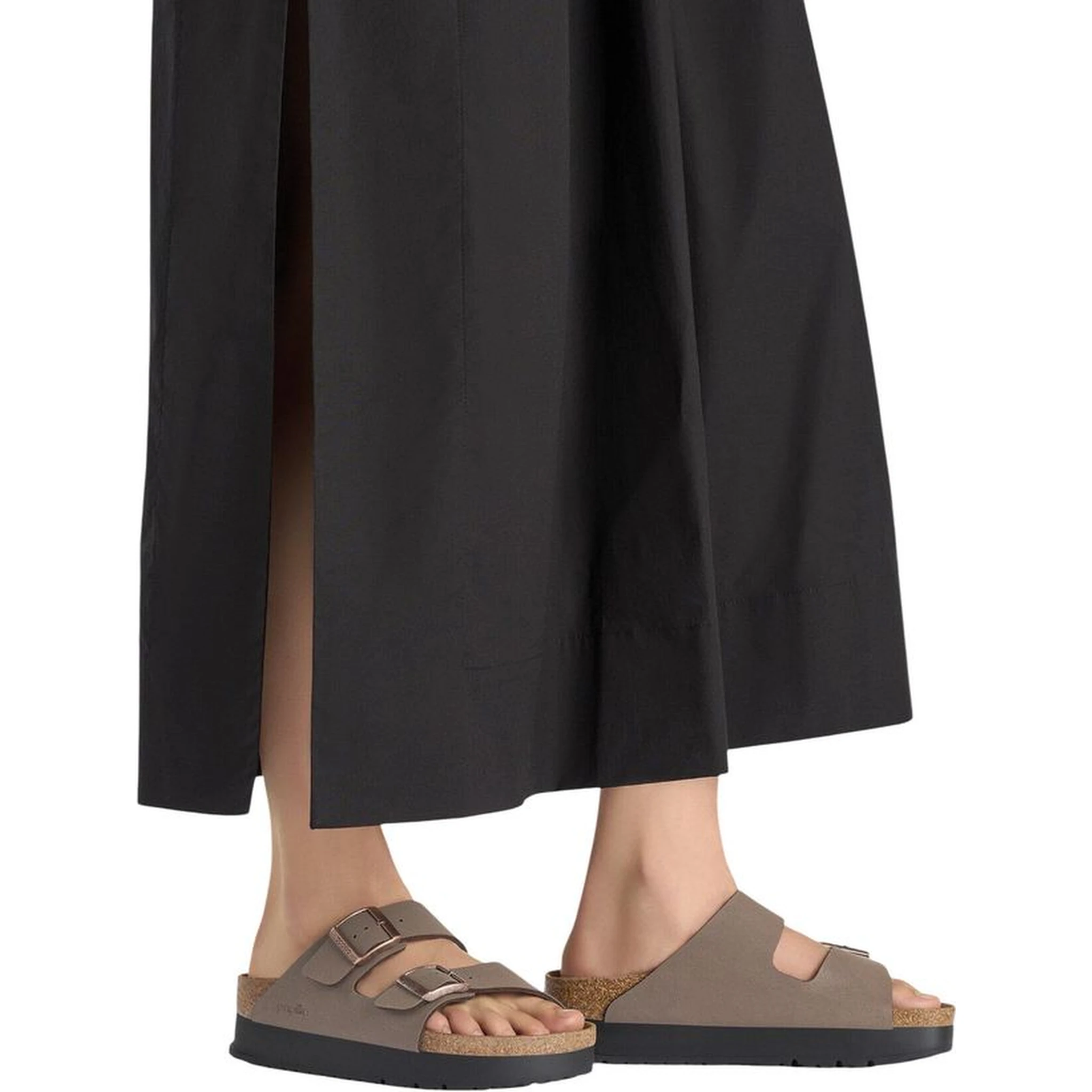 Brown Synthetic Platform Sandals