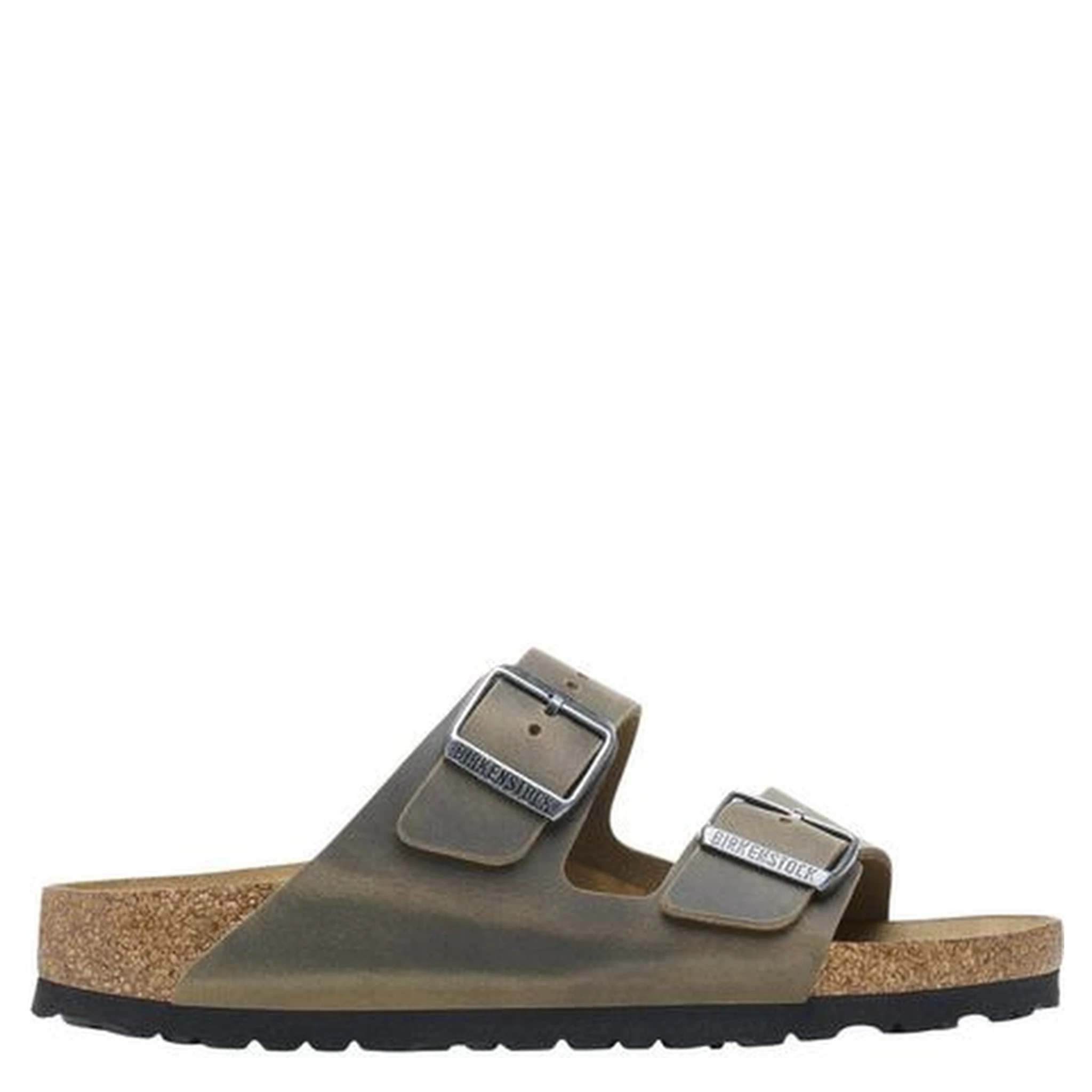 Bicolor Leather Flat Sandals