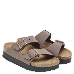 Brown Synthetic Platform Sandals