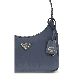Blue Recycled Polyamide Shoulder Bag