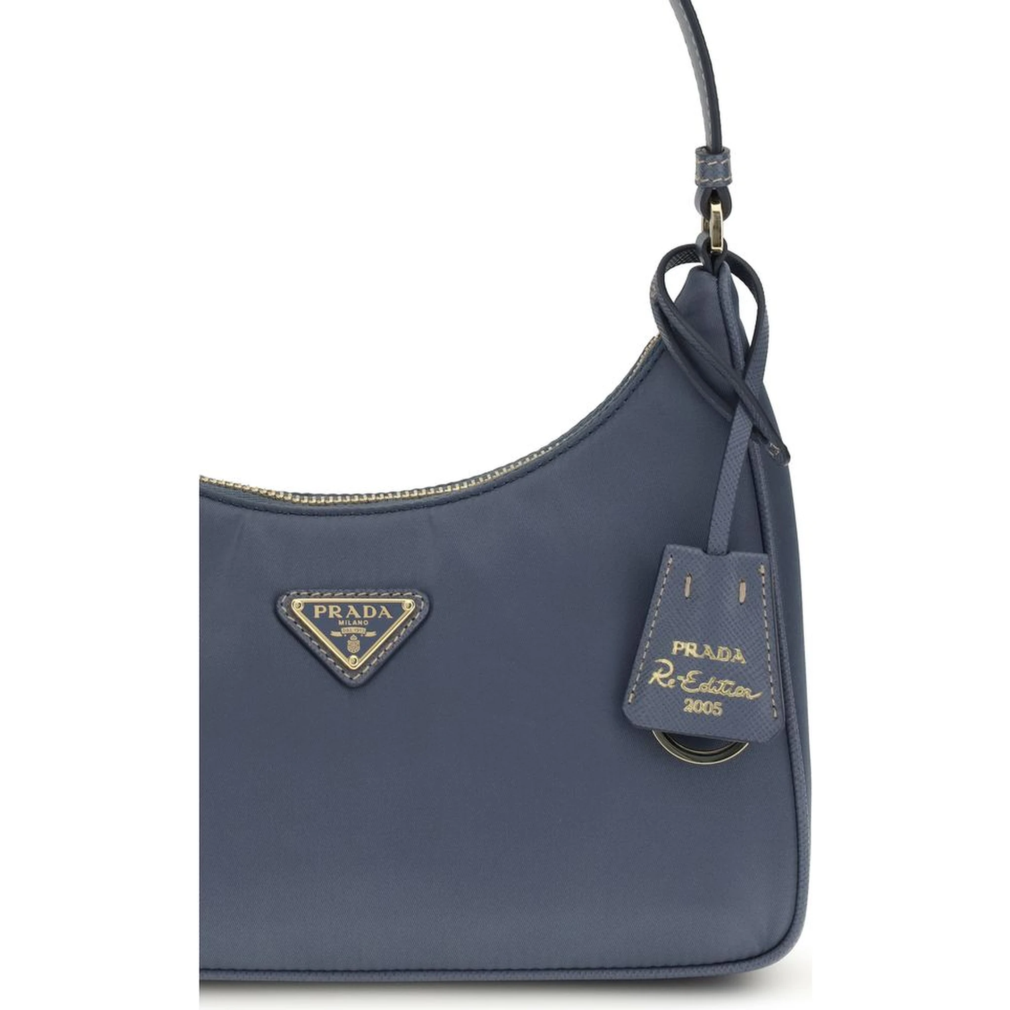 Blue Recycled Polyamide Shoulder Bag
