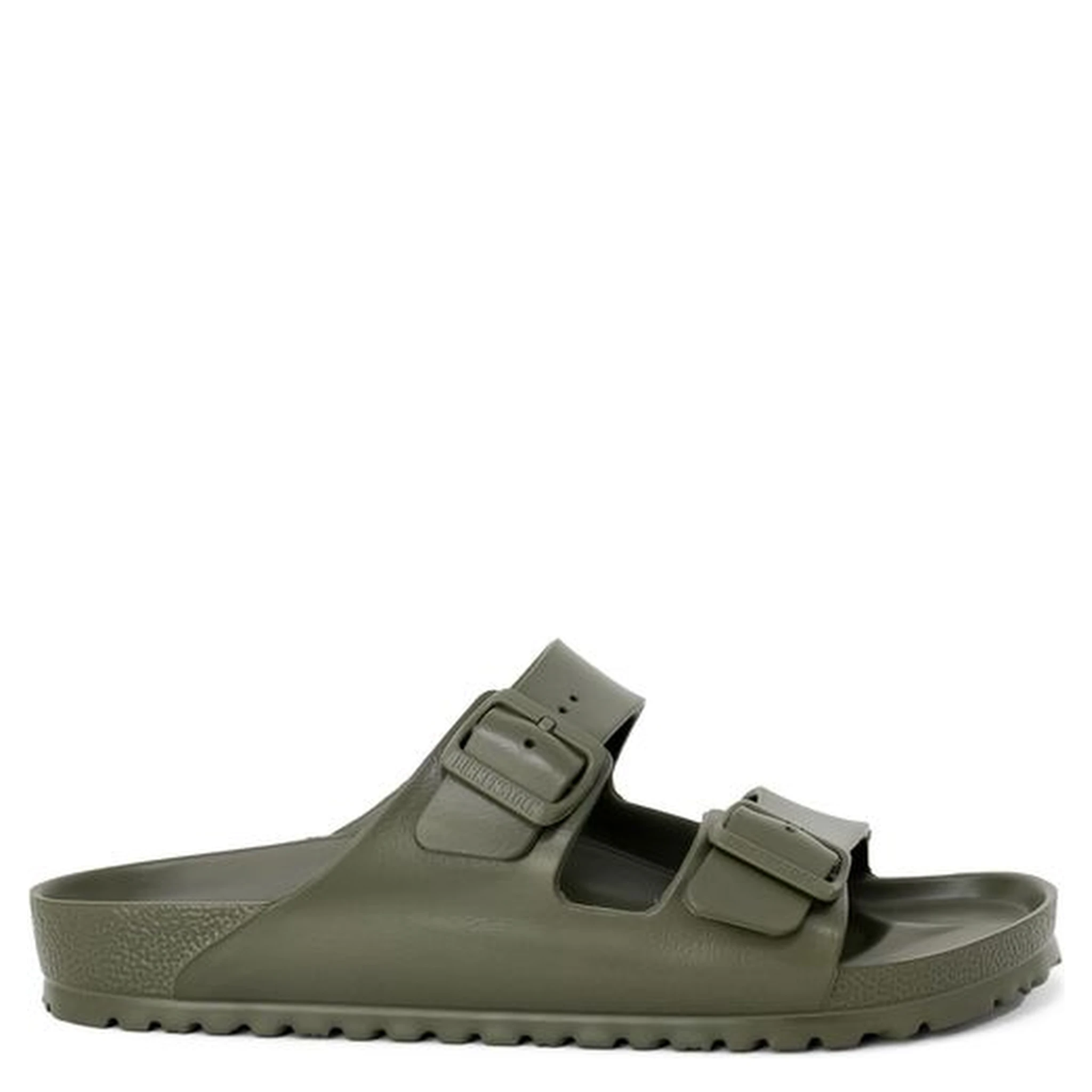 Green Plastic Flat Sandals