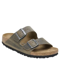 Bicolor Leather Flat Sandals