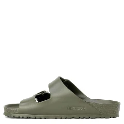 Green Plastic Flat Sandals