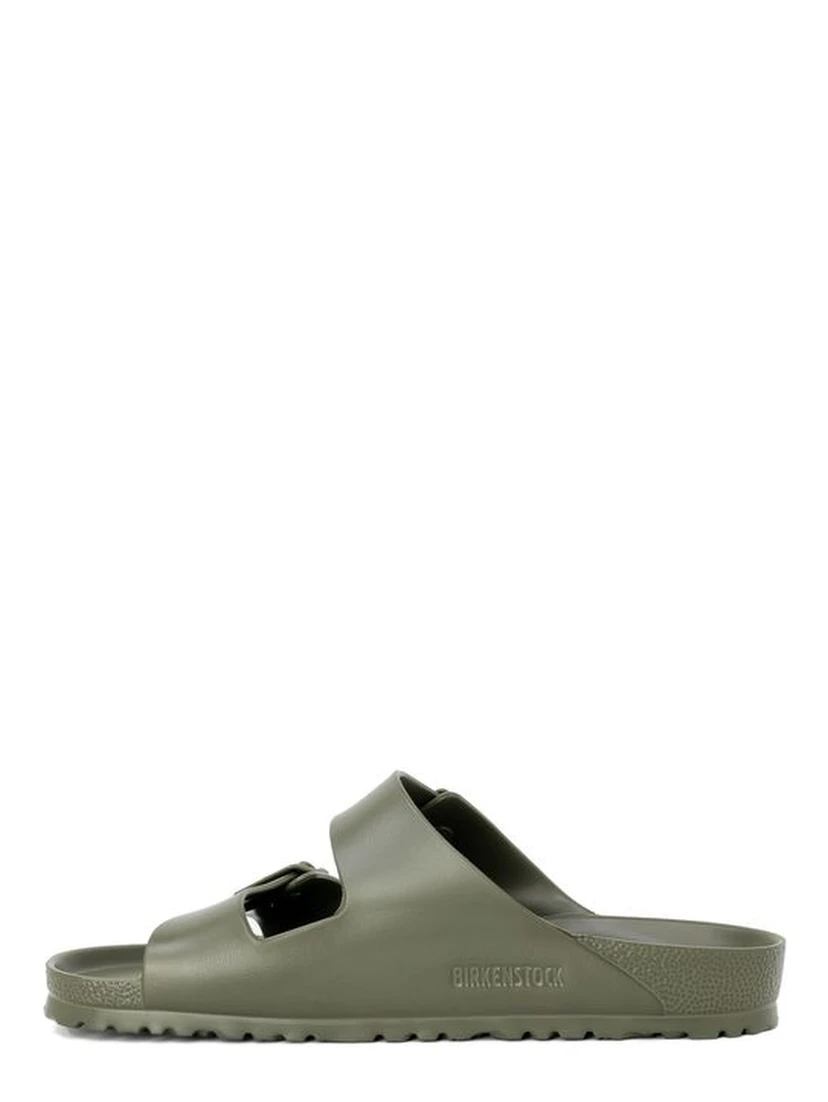 Green Plastic Flat Sandals