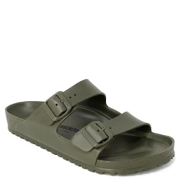 Green Plastic Flat Sandals