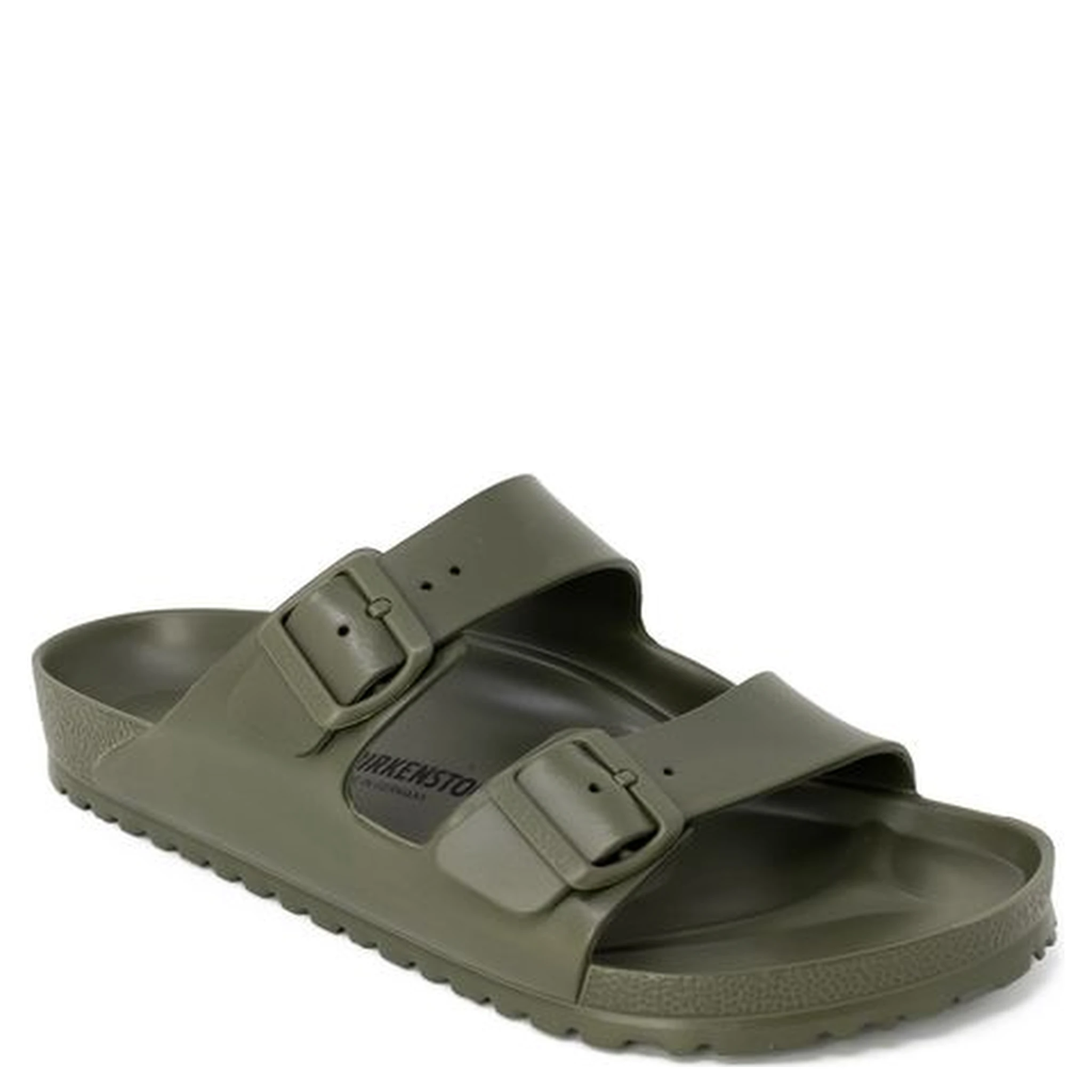 Green Plastic Flat Sandals