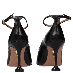 Brown Leather High Heel Pumps