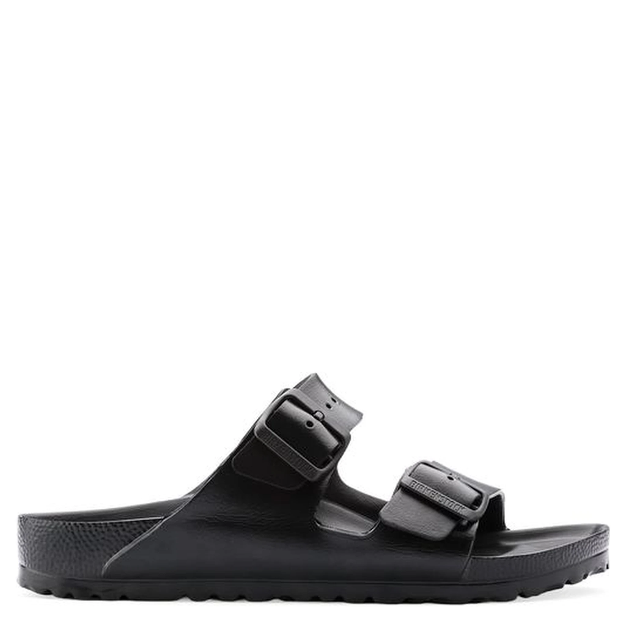Black Polyester Flat Sandals